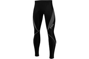 FDX Men’s Cycling Tights, 3D Padded, Thermal, Water Resistant, Lightweight, Super Roubaix Fabric, Winter Cycle Trousers, Bike Riding Pants, Highly Elasticated Bicycle Leggings