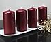 Produktbild Kerzen Safe Candle Markenkerzen Adventskerzen Stumpenkerzen 120/60 mm dunkelrot weinrot rot, 12 Stk.