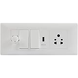 Crabtree Havells Crabtree Anti Viral Switch (Athena) Combo of 6 M Plate, 6A Socket, USB Socket &10 AX Switch, White (Kit 9)