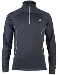 ternua Hombre Ziptop/Jersey De Esquí/Sudadera/Halfzip Camiseta/Zip Top Tacora, Negro, Talla XXL, 1206088 – 9937 de S, UVP 64,95 euros