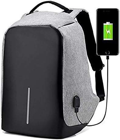 LABABE-Anti-theft Business Laptop Backpack With USB Charge Port ,Lightweight Outdoor Waterproof Travel College Backpack(Grey)