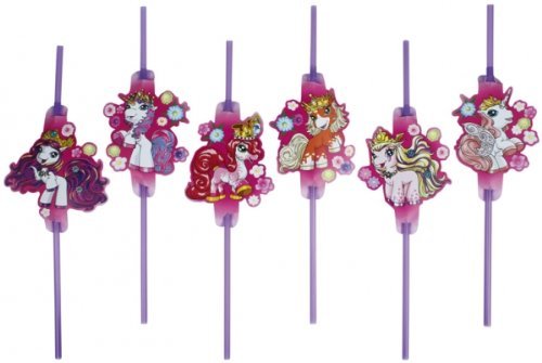 113-teiliges * EINHORN FILLY * PARTY SET für Kindergeburtstag mit 6-8 Kinder: Teller, Becher, Servietten, Einladungen, Tischdecke, Trinkhalme, Parykette, Luftschlangen, Luftballons // Mottoparty Motto Party rosa Pferd lila Mädchen Kinder Geburtstag Einhörner Fairy unicorn Feen Magie - 8