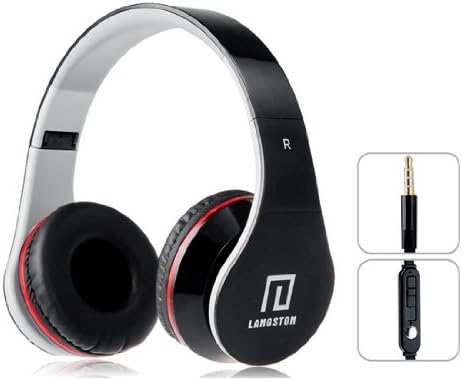 Langston ® Super Bass High Definition Sound Over Ear Foldable Headphones ( iM-12v ) in Black With Microphone &amp; Remote Suitable For Orange Luno / Orange Nura / Orange Roya / Orange Daytona