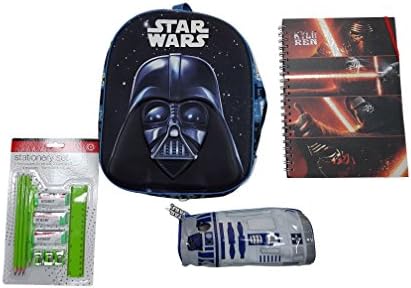 Star Wars school set for boys includes 3D Darth Vader backback, Kylo Ren Notepad, R2D2 sound effects pencil case and a stationary set