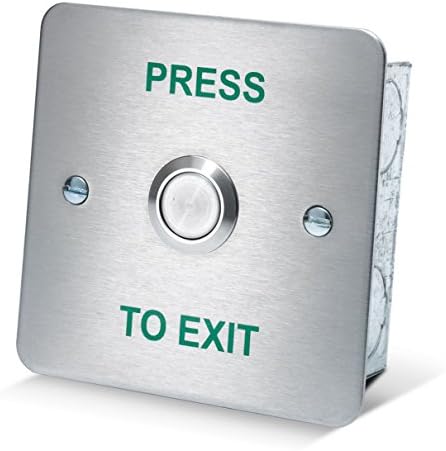 Amalocks DRB002F-PTE PRESS TO EXIT Button Round Raised Push Switch for Door Release and Access Control