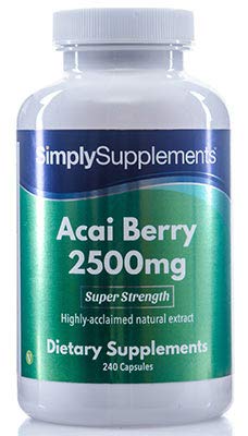 Bayas de Acai 2500mg - 240 cápsulas - Suficiente para 4 meses - Para la salud general y la pérdida de peso - Rico en polifenoles - SimplySupplements