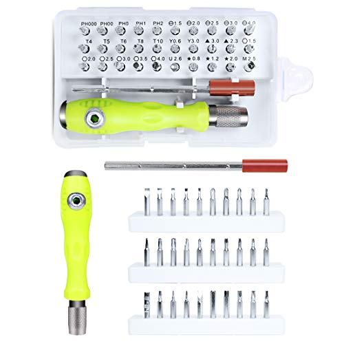 Gocheer 32 in 1 Mini cacciaviti Elettricista Kit cacciaviti di precisione Beta Set giraviti Professionali magnetici Piccoli cacciavite torx per Occhiali, orologiaio,Riparazione,Smartphone, iPhone, PC