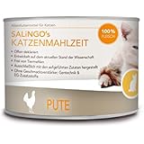 SALiNGO Katzenfutter nass, Pute PUR, getreidefrei (6x200g)