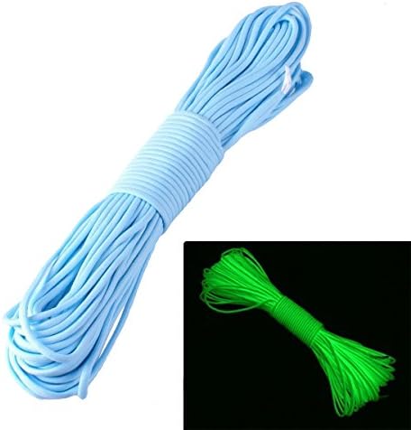 ZJchao(TM) 9-Strand 550?Luminous Fluorescent Paracord, Parachute Cord, blue, 100ft