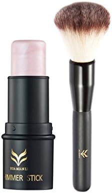 QHGstore Waterproof Highlighter Shimmer Stick + Foundation Brush Makeup Set Tool 1#
