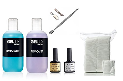 Bluesky Nail Gel Kit with Steel Cuticle Pusher