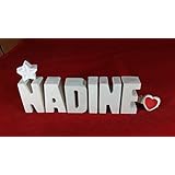 Beton, Steinguss Buchstaben 3 D Deko Schriftzug Namen NADINE als Geschenk verpackt! Ein ausgefallenes Geschenk zur Geburt, Taufe, Geburtstag oder auch zu anderen Anlässen.