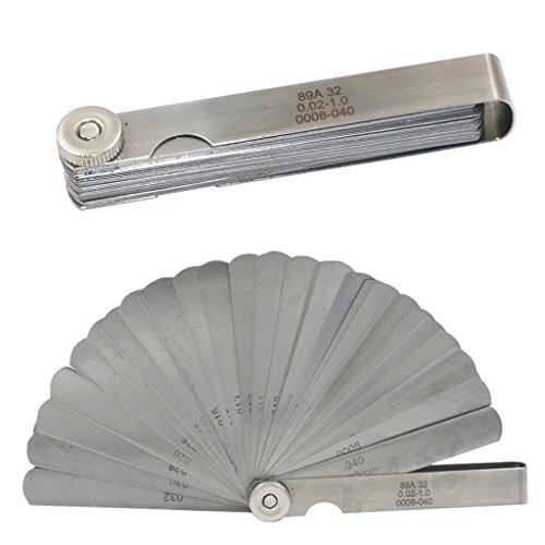 32 cuchillas de acero inoxidable feeler gauge doble marcado métricas y la herramienta de medición imperial gap