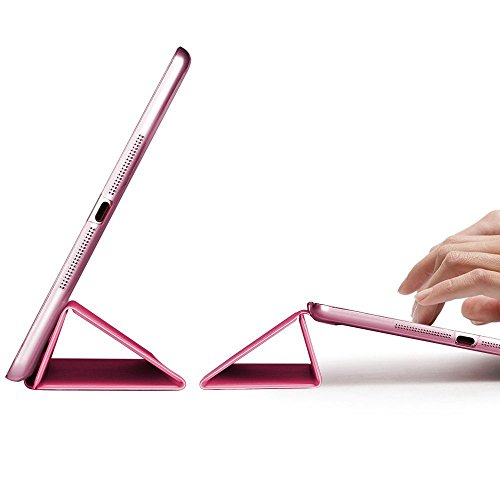 iPad Mini Hülle, ESR® Yippee Series Auto Aufwachen / Schlaf Funktion PU Ledertasche mit Durchschaubar Rückseite Abdeckung Schutzhülle für iPad mini 3/2/1 (Rote) - 4