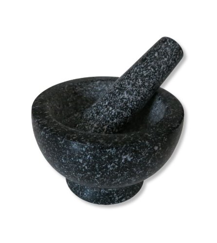 Mörser und Stößel aus Granit, einfach und bequem Gewürze stampfen und zerkleinern, Maße: 8,5 x 13cm, Gewicht: ca. 2kg