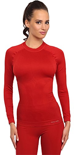 Merry Style Mujer Ropa Interior Funcional Camiseta de Manga Larga Termo Activo 06 110 (Rojo, M/L)