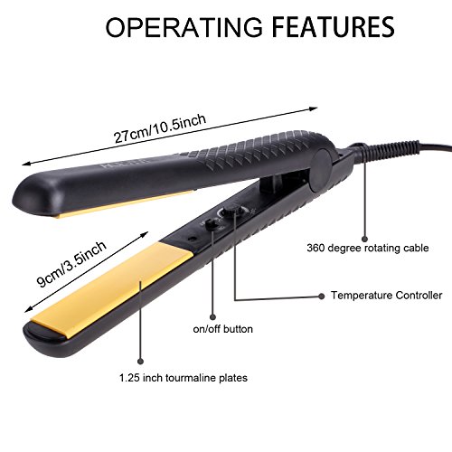 ACEVIVI Haarglätter Elektrisch Thermostat Keramikbeschichtung Straightener mit EU Stecker Schwarz