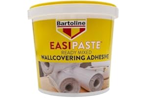 GENERIC Bartoline Easipaste® Ready Mixed Wallpaper Adhesive 1kg - High Initial Tack, No Mixing, Suitable for Vinyl, Blown Vinyl, Embossed, Washable & Paste The Wall Wallcoverings