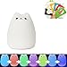 Produktbild Woolala Cute Kitten Light Portable Silicone LED USB Rechargeable Tab Light or Button Light, 7-Color Changes, for Kids, Girlfriend, Bedroom, Holiday Gift, Smile Cat