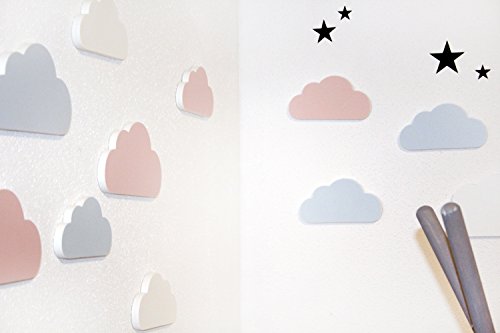 luvel – 3D-Wanddeko Kinderzimmer 5er-Set – (M6) *** NEUHEIT *** süße weiße Wolken mit 3D-EFFEKT in TOP Qualität / 10mm Kunststoff / MADE IN GERMANY - 7