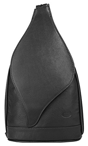 Preisvergleich Produktbild Piké City Rucksack BIANCANEVE Echt Leder schwarz Damen - 019307
