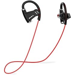 Auriculares Bluetooth, BARA E3 Auriculares Inalámbricos 4.1 Deportivos, Cancelación de Ruido, Tecnología APTX Avanzada, Impermeable IPX6, para iPhone, iPad, Huawei, Samsung etc (Rojo)