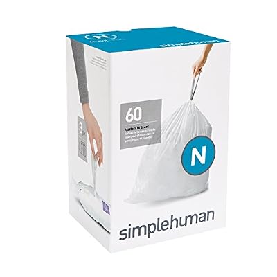 Simplehuman Paquet de 20 sacs poubelle, Blanc, 60 Pack