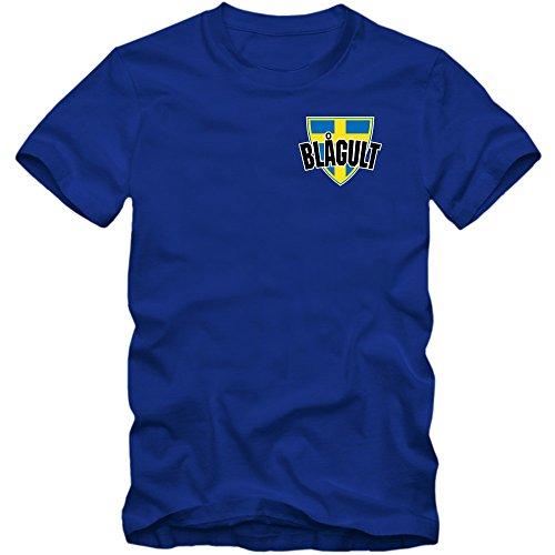 Schweden EM 2016 #5 T-Shirt | Fußball | Herren | Trikot | Blågult | Nationalmannschaft, Farbe:Blau (Royalblue L190);Größe:XL