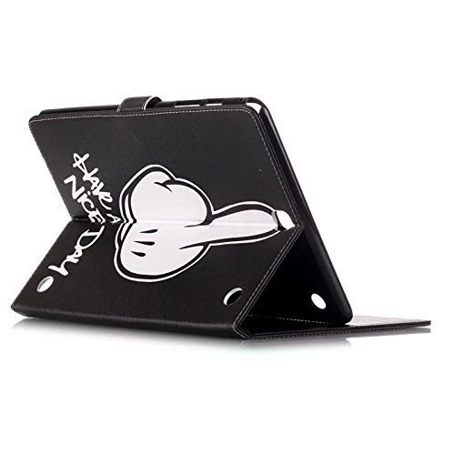 Samsung Galaxy Tab A 9.7 SM-T550 Hülle, Deenor Bunt Malerei und Stilvoll Zeichnung Brieftasche Case Buch-Stil PU Leder Flip Protective Stand Tasche Schutzhülle Hülle für Samsung Galaxy Tab A 9.7 SM-T550. (Middle Finger) - 4