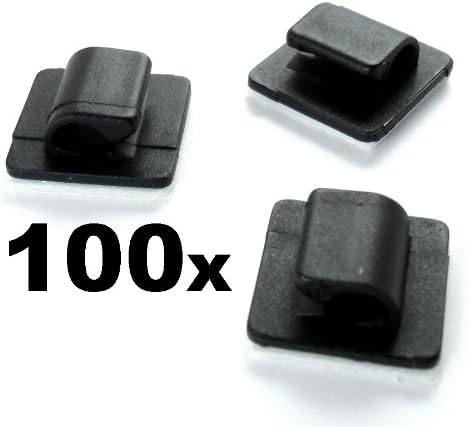 Cable Mounts / Mountings x100 Self Adhesive / Stick-On for Cable / Wires / Routing Looms - FREE FIRST CLASS UK POSTAGE!