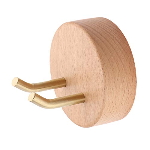 Preisvergleich Produktbild perfeclan Holz Wandhaken Haken Mehrzweckhaken für Hängende Stecker, für Badezimmer, Friseursalon, Hotel, Schönheitssalon usw. - Hellbraun