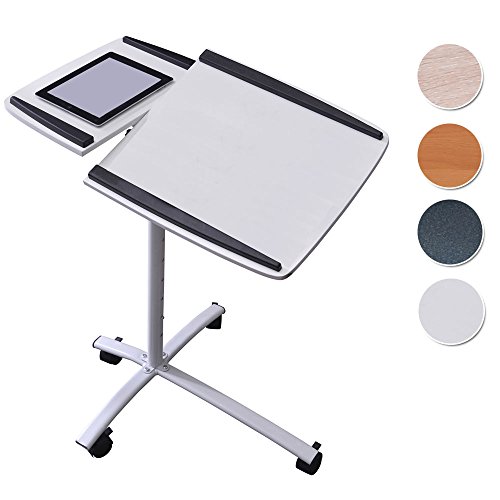 SixBros. Laptoptisch Projektionstisch Weiß - B-001N/2078 - MDF Weiß - Gestell Metall Weiß