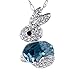 Produktbild Damen Mode Häschen Anhänger Halskette Ketten Frauen Schmuck Zubehör Mädchen Halsschmuck Geschenk Moeavan (Blau)