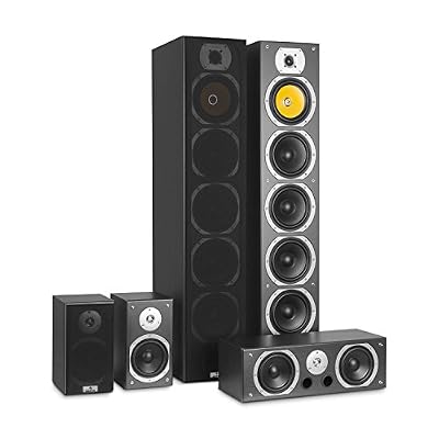 auna V9B Enceintes Surround • Enceintes HiFi • Système de son surround • Système Home Cinéma • Châssis Bass Reflex • 400 W RMS max • Fréquence: 20 Hz à 20 kHz • Montage mural • Noir