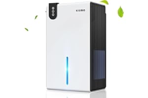 Kiumo Deumidificatore (30 m²) 2,5 l per camper, camera da letto, bagno e altri piccoli spazi, con funzione di spegnimento utomatico, due modalità di funzionamento e 7 colori luce LED.