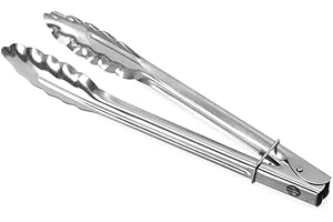 HENDI Salatzange, mit Klemmverschluss, geschirrspülmaschinengeeignet, Servierzange, Küchenzange, Salat, Gemüse, Schwere Ausführung, Edelstahl, 300 mm