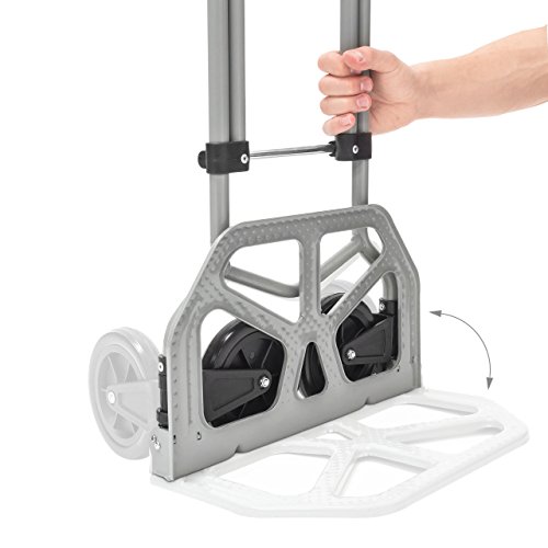 Relaxdays Sackkarre klappbar belastbar bis 60 kg HBT ca. 96 x 38 x 37 cm Transportkarre mit ausziehbarem Griff für Umzug, Einkäufe und schwere Kisten höhenverstellbar und platzsparend faltbar, grau - 2