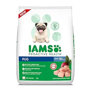 IAMS Proactive Health for Adult (1.5+ Years) Pug Premium Dry Dog Food, 3 Kg