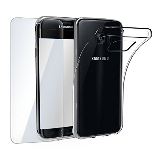 finoo | Samsung Galaxy A5 (2017) Weiche flexible Silikon-Handy-HÃ¼lle + Panzerglas | Transparente TPU Cover Schale mit Panzerfolie | Schutzfolie Displayschutz und durchsichtige SchutzhÃ¼lle | (Samsung Galaxy A5 (2017))