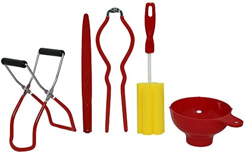 Roots & Branches VKP1041 Five-Piece Home Canning Kit, Steel, Red