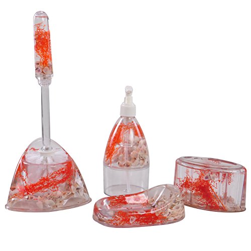 24x7 eMall Premium Oil Filled Flowers &Sea Shells Acrylic &Plastic Bathroom Set Which Includes Soap Dish, Bottle Brush, Liquid Soap Dispenser &Tumbler RS.999 (67.00% Off) - Amazon 24x7 eMall Premium Oil Filled Flowers &Sea Shells Acrylic &Plastic Bathroom Set Which Includes Soap Dish, Bottle Brush, Liquid Soap Dispenser &Tumbler RS.999 (67.00% Off) - Amazon