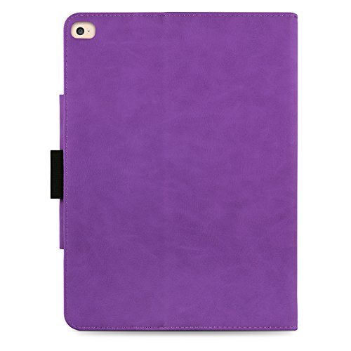 iPad Air, Air 2 & iPad 9.7″ 2017 Hülle – JAMMYLIZARD Ledertasche Smart Cover mit Standfuktion für iPad Air (5. & 6. Generation) & iPad 9.7″ 2017, VIOLETT & HONIG, [MIT STIFT-HALTER] - 5