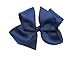 PrettyBoutique 5 Inches Girls Large Grosgrain Hair Bow Alligator Clip (Navy)