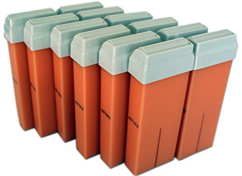 EpilWax Set of 12 Argan Wax Cartridges for Hair Removal - Large 100 ml Roll-on Waxing Refills