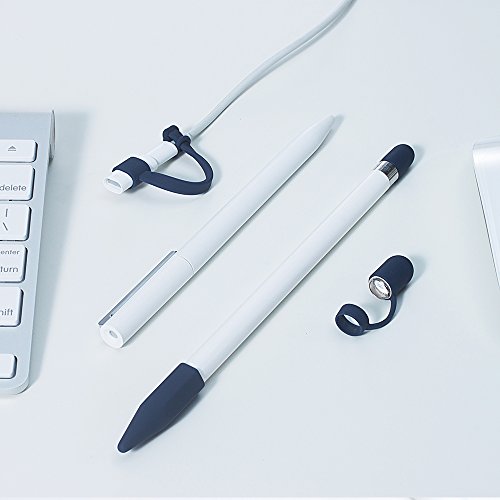 [4-Pack] FRTMA für Apple Pencil Kappe / Apple Pencil Spitze Kappe / Lightning Kabel Adapterhalter / Apple Pencil Kappenhalter für iPad Pro Bleistift, Mitternachts Blau - 4