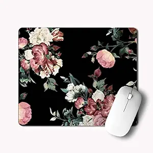 iKraft Gaming Mousepad, Vintage Flowers Painting Printed Rubber Non-Slip Mouse Pad 180x220x3mm