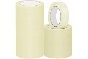 NORTHERN BROTHERS Masking Tape for Painting 25mm Indoor Decorators Decorating Tape Beige Adhesive Crafts Painters Tapes 12 Rolls (25mm x 20M)