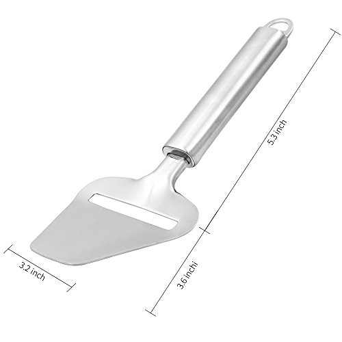 Käseschneider, Bukm, Käse-Schneidmaschine, Edelstahl-Scherblock mit ergonomischem Griff-Entwurf, für harten Käse, Scheibe-Schinken, Kuchen u. Sandwiche, Silber - 2