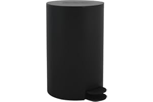 MSV Kosmetikeimer Osaki Mülleimer Treteimer Abfalleimer - 3 Liter – mit herausnehmbaren Inneneimer - Schwarz