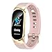 Produktbild Crazystore Fashion Smart Armband Bluetooth Herzfrequenzmesser Männlich/Weiblich Fitness Tracker mit 0,96 Zoll Display IP67 Wasserdicht Tragbar Blutdruckmessgerät Integrierter 90 mAh Akku, Rose